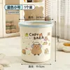 Cubo de basura para baño con estampado lindo, contenedor grande para el hogar, sala de estar, dormitorio, sin tapa, con anillo de presión lindo, papelera