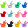Accesorios para Joyería DIY Transfronterizos al por Mayor Encantos de Resina de Patito Lindos y Coloridos Collar Hecho a Mano Llavero Colgantes Pequeños
