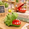 Colgante Creativo de Morderse el Dedo Broma Juguete para Aliviar el Estrés Dinosaurio T-Rex Llavero Teléfono Mochila de Estudiante Juguete de Máquina de Garra