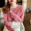 Blusa Base Branca para Mulheres, Estilo Roupa Íntima, Lançamento Outono/Inverno, Manga Longa, Com Veludo Interno, Suéter Primavera/Outono, Malha