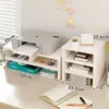 Suporte para impressora, copiadora de mesa ajustável em altura, caixa de suporte elevada para armazenamento e organização de documentos de escritório, papel A4