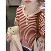 El Suéter de Lana Rayas Rojas Favorito de Yourjin Estilo Resurrección
