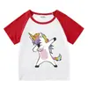Nova Roupa Infantil Camiseta de Verão Infantil de Manga Curta Raglan Base para Meninos e Meninas Camiseta de Meia Manga para Bebê Top Infantil