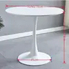 Mesa Redonda Blanca para Uso Doméstico, Mesa de Comedor Sencilla, Mesa y Sillas para Cafetería, Mesa para Reuniones y Recepciones, Mesa Redonda Pequeña de Comedor Tulipán Comercial