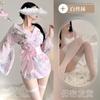 Lingerie sexy japonês sexy cardigan de três pontos chiffon bordado quimono uniforme quente terno feminino sedutor puro desejo