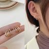 Pendientes de fila de cuatro garras de moda de celebridad de Internet 2023 nuevos pendientes de diseño de estilo de lujo ligero de moda para mujeres Otoño e Invierno Pendientes que combinan con todo