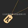 Collar de Acero Inoxidable Dorado con 26 Letras para Hombre, Cadena de Perlas de 60 cm, Color Duradero, Joyería al por Mayor, Collar de Acero de Titanio