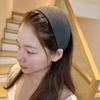Banda para el Cabello de Ala Ancha Estilo Yi Mengling Versátil Moda Cara Pequeña Sentido de Alta Gama Parte Superior Alta del Cráneo Banda de Punto para el Cabello Accesorios para el Cabello