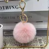 Llavero colgante de bola de peluche de 8 cm de imitación de piel de conejo Rex, accesorios de joyería para ropa y equipaje transfronterizos