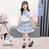 Uniforme infantil JK, novo, genuíno, escola primária, vestido de verão, uniforme escolar de 10 anos, estilo academia, conjunto completo de terno de marinheiro