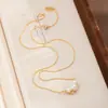 Collar de perlas de cristal Nala para mujer, cadena para la clavícula de diseño de nicho de lujo ligero, accesorio de alta gama, collar simple y versátil