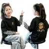 Camiseta de manga larga a rayas de patchwork 100% algodón puro, colección primavera/otoño 2026, top elegante y versátil para bebés y niñas, camiseta básica para niños