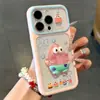 Muñeco de Bob Esponja se transforma instantáneamente en una funda para iPhone 17 Pro Max apta para iPhone 16, funda transparente cielo estrellado de dopamina