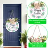 Placa de Madeira de Páscoa Coelhinho Decorações de Ovo Enfeites Pendurados para Porta Arranjo para Festa em Casa Feriado Pátio Placa de Porta Decorações Penduradas