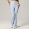 Pantalones de Campana Nuevos de Otoño e Invierno Transfronterizos Europeos y Americanos para Mujer Cintura Alta Levantamiento de Glúteos Moldeadores Micro Flare Deportivos Yoga Fitness Pantalones Ajustados