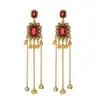 Pendientes de borla larga con campana de estilo étnico bestseller transfronterizos, Pendientes personalizados de moda bohemia, Pendientes colgantes de campana multicapa