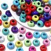 Cuentas de ábaco de acrílico de color sólido agrietadas con agujero grande para pulsera de cuentas DIY, collar, accesorios para cadena de mano, bolso