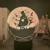 Luz de Noche LED 3D DIY Luz de Ambiente de Siete Colores Serie de Ninjas de Dibujos Animados Lámpara de Mesa 3D Control Remoto Luz de Ambiente de Siete Colores
