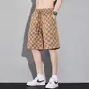Pantalones Cortos de Seda Helada Finos de Verano para Hombre, Pantalones de Cinco Puntos de Corte Holgado, Pantalones Casuales Versátiles de Pierna Recta de Longitud Media, Pantalones de Seda Helada para Hombre, Estilo Delgado de Verano