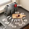 Soporte para Cuchillos Estante de Almacenamiento para Utensilios de Cocina Hogareño Nuevo Montado en Pared Multifuncional Magnético para Tapas de Ollas Tabla de Cortar Cuchillos Palillos Jaula Estante de Almacenamiento Integrado