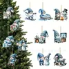 Set de 24 Piezas de Gnomos de Invierno y Ancianos Colgantes para Fiesta General Fiesta Hogar Jardín Árbol Decoraciones de Año Nuevo Adornos Colgantes