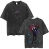 Camiseta Lavada Retro Zenin Maki de Anime Jujutsu Kaisen para Hombres y Mujeres Algodón de Alta Calidad Streetwear