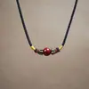Collar Colgante Cadena Clavícula Cinabrio para Mujer, Regalo Año Zodiacal, Joyería Unisex al por Mayor, Dropshipping