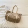 Bolsa grande, estilo vintage e descontraído - Nova coleção 2026, cor sólida, bolsa tote da moda estilo coreano, simples e versátil para o dia a dia