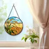 Colgante de vidrio de espiga de trigo dorado transfronterizo, decoración colorida para el hogar, decoración de ventana, atrapasoles para el jardín