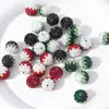 Série de Cores de Natal Argila Macia Brilho Diamante Cor de Lama de Argila Macia Bola Redonda Cheia de Diamantes Contas com Furo Reto Corrente de Bolsa DIY Acessórios de Joias