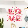 Pegatinas de Pared Florales de Amor para el Día de San Valentín Transfronterizas Adecuadas para Dormitorio, Sala de Estar, Estudio, Decoración Festiva, Pegatinas de Pared de Ambiente, Autoadhesivas