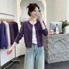 Cardigan de Punto Manga Larga Cuello Redondo Estilo Coreano para Mujer 2026 Nuevo Otoño Talla Grande MM Gordita Moda Chic Suéter Abrigo Rejuvenecedor