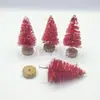 Árbol de Navidad Mini Transfronterizo Seda de Sisal Azul-Verde Árbol de Navidad Pequeño Adornos de Escritorio Torre de Nieve Pino 3-23cm