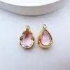 Colgante de Zirconia Chapado en Oro Cobre Color Electrochapado Retención de Color Pulsera de Encaje de Collar DIY Accesorios Encanto Gota de Agua Blanca