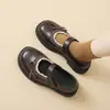 Zapatos de cuero para mujer de punta redonda y suela gruesa en color marrón, a la moda y versátiles, 2026, estilo británico retro, zapatos Mary Jane japoneses JK