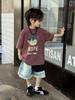 Ropa de Niños Camiseta de Niños Camiseta de Manga Corta Estampada Guapa para Niños Camiseta Holgada de Verano a la Moda para Hombre Dibujos Animados Estilo Occidental