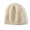 Gorro de Cachemira de Color Sólido para Mujer, Gorro de Punto Grueso y Cálido con Protección para los Oídos, Gorro de Punto Versátil Que Hace que el Rostro Parezca Más Pequeño