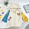 Comercio Exterior Estilo Japonés Infantil Otoño Nuevo Oso de Dibujos Animados Cortavientos Niños y Niñas Sudadera con Capucha Cardigan Chaqueta 5021
