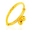 Pulsera de perro yuan para niños de imitación de oro de 24k, pulsera de lluvia de meteoros Fénix, estilo étnico, pulsera de arena dorada con campana