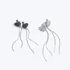 Pendientes de Cristal Cisne Nuevo Diosa Corea del Sur Pendientes de Micro Pedrería Moda Elegante para Mujer Pendientes Largos Versátiles