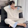 Pijama Infantil para Meninos, Primavera e Outono, Solto, Algodão Puro, Manga Longa para Meninos, Adolescentes, Cardigã, Crianças de Tamanho Médio e Grande, Conjunto para Casa