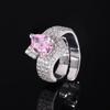 Anillo elegante y sencillo en forma de pera con corte de flor de hielo y diamante de alto carbono chapado en oro de cobre New Life Jewelry 2024 para mujer, 7 x 10