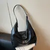 Bolsa Tote Retro de Grande Capacidade para o Dia a Dia 2025 Nova Outono Casual Cor Lisa Design Tendência de Ombro