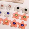 Nueva Moda Retro Diseño Delicado de Nicho Flor de Fresia Parche de Joyería Acrílica Pendientes DIY