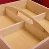 Caja de Almacenamiento de Dulces de Boda de Madera con Asa, Bandeja de Cuatro Compartimentos para Snacks y Dulces, Caja de Frutos Secos para Compromiso