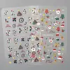 Inverno Papai Noel Boneco de Neve Rena Fofo Desenho Animado Tridimensional Adesivo Christmas Nail Art Sticker Comércio Exterior Modelo Hg