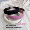 Restaurante chino Lin Yun mismo estilo rosa elegante diadema retro estilo Chanel tela de lana de ala ancha diadema de esponja accesorios para el cabello