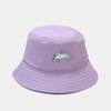 Chapéu de Pescador Novo Estilo Coreano com Estampa de Golfinho Desenho Animado Moda Feminina Estilo Japonês Simples Cor Macaron Chapéu Balde Chapéu de Sol para Casal