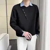 Sudadera con cuello de camisa de estilo americano de moda para primavera y otoño, marca de tendencia, de dos piezas falsas, para hombres y mujeres, resistente, corte holgado, casual, versátil, adecuada para parejas