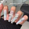Accesorios para Uñas Acabado Satín Producto Terminado Moño Blanco Perlado Suave Esculpido Corbata de Moño Satín Decoraciones Mixtas 3D para Uñas